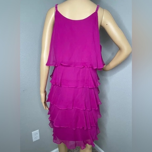 Robbie Bee Dresses & Skirts - NWT Fuchsia Silk Beaded Mini Cocktail Dress Size 6 Homecoming Gown